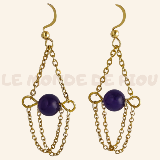 Parure Doré Purple Star