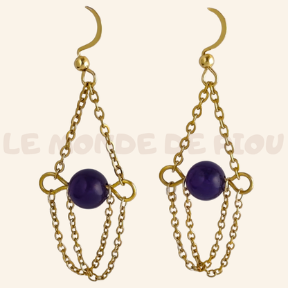 Boucle D'oreille Purple Star